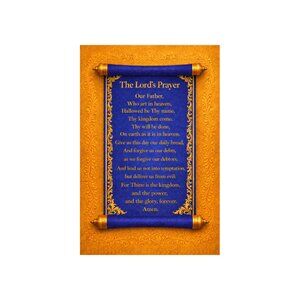 🔥Lord’s Prayer Blue & Gold Scroll Wall Art-Religious Decor